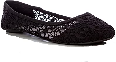 Charles Albert Women's Breathable Crochet Lace Ballet Flat