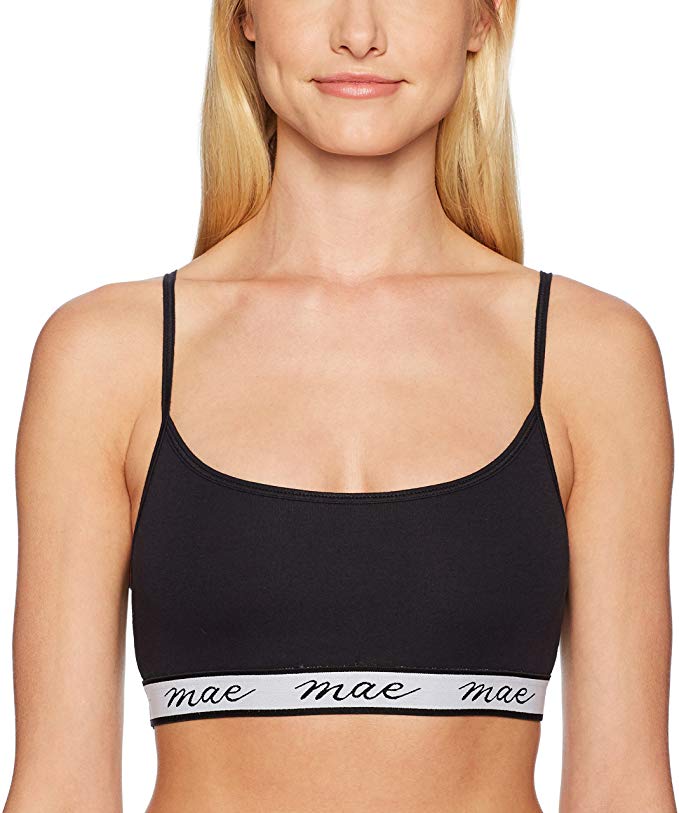 Amazon Brand - Mae Women's Cotton Pullover with Logo Elastic Everyday Bralette (for A-C cups)