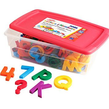 Educational Insights Multicolored Jumbo AlphaMagnets & MathMagnets, 100 Pieces