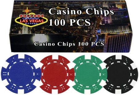 100 11.5 gram Poker Chips in Welcome to Las Vegas Gift Box; Choose from Several Designs