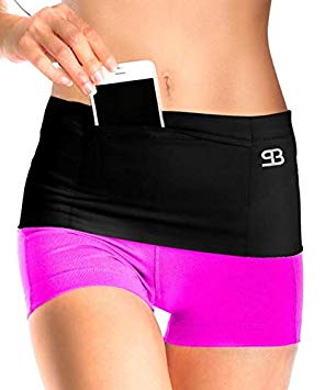 Stashbandz Unisex Travel Money Belt, Running Belt, Fanny and Waist Pack, 4 Large Security Pockets - 1 Pocket with Zipper, Fits Phones Passport and More, Extra Wide Spandex, USA Made