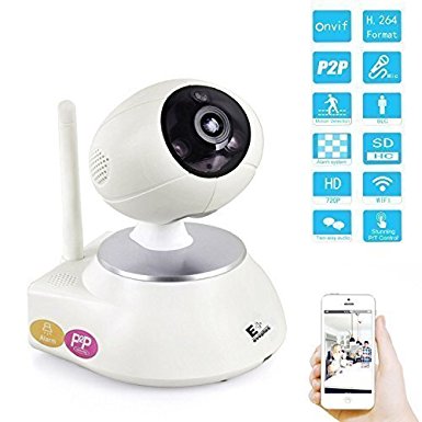 Wireless cameras, 2.4g Pan Tilt IP Wifi Network 720P HD Surveillance Security Webcam with Two-Way Audio, Night Vision, Motion Detection, Alerts