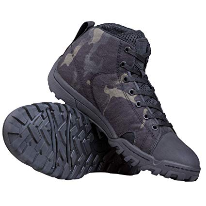 FREE SOLDIER Men’s Tactical Boots Ankle Boots Lightweight Breathable Military Boots Strong Grip Camo Combat Boots for Work