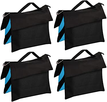 ABCCANOPY Sandbag Saddlebag Design 4 Weight Bags for Photo Video Studio Stand (Blue-4pcs)