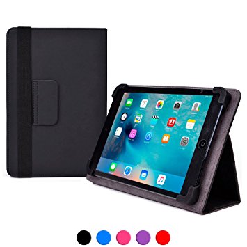 Samsung Galaxy Tab A 8.0 (SM-T350) case, COOPER INFINITE ELITE Protective Rugged Shockproof Carrying Universal Portfolio Case Cover Folio Holder with Built-in Stand (Black)