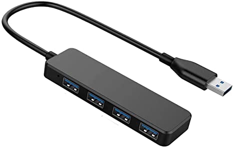 FreeQueen 4-Port USB 3.0 Ultra Slim Data Hub for MacBook, Mac Pro/Mini, iMac, Surface Pro, XPS, Notebook PC, USB Flash Drives,and Mobile Hard Disk and Other USB A Devices