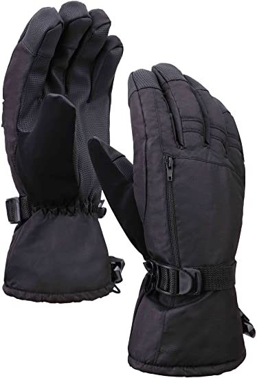 Verabella Men's Insulation Touchscreen Snow Ski Gloves w/Zipper Pocket