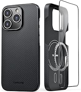 Thinborne Compatible with iPhone 16 Pro Case, [600D Aramid Fiber] [Mag Magnetic] [Extremely Thin] [Minimalist Style] [Carbon Fiber Textures]