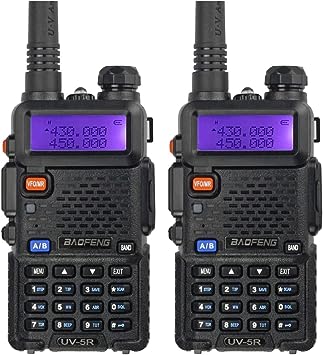 Baofeng UV-5R Two Way Radio Handheld Ham Radio Dual Band Walkie Talkie(2PACK, Black)