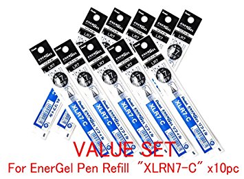 Pentel Refill Ink for EnerGel Liquid Gel Pen / 0.7mm Blue Ink / Value Set of 10 Refills (With Our Shop Original Product Description)