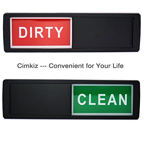 Dishwasher Magnet Clean Dirty Sign Shutter Only Changes When You Push It Non-Scratching Strong Magnet or 3M Adhesive Options Indicator Tells Whether Dishes Are Clean or Dirty (Black)