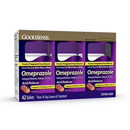 GoodSense Omeprazole Delayed Release Orally Disintegrating Tablets 20 mg, Acid Reducer, Treats Heartburn, 42 Count