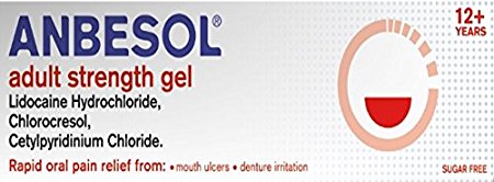 Anbesol Adult Strength Gel for Mouth Ulcers and Denture Irritation 10g
