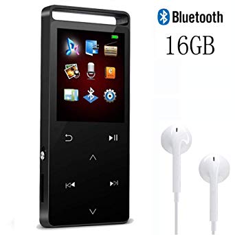 CFZC 16GB mp3 player with bluetooth 4.2 music player HiFi Sound Metal Material Touch Button Build-in Speaker with FM Radio and Voice Recorder, Support 128GB Mirco SD Card