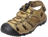 4How Mens Leather Sandal Outdoor Shoes