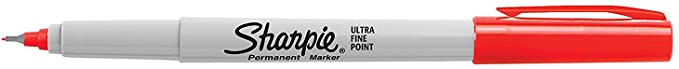 Sharpie Permanent Marker, Ultra Fine Point, Red Ink, Each