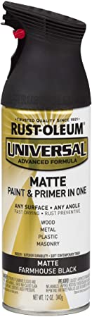 Rust-Oleum 330505 Universal Spray Paint, Matte Farmhouse Black