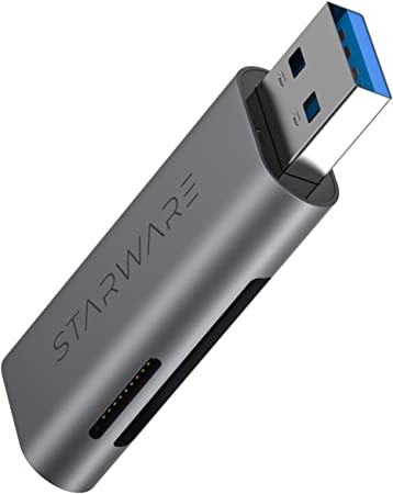 STARWARE SD Card Reader, 2-in-1 USB 3.0 Portable SD/Micro SD Card Adapter for SD, Micro SD, TF, SDXC, SDHC, MMC, RS-MMC, Micro SDXC, Micro SDHC, UHS-I