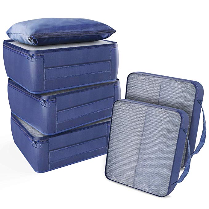 6 Set Packing Cubes, Travel Packing Organizers Compression Bags for Luggage Packing bags, Durable Mesh Storage Bags