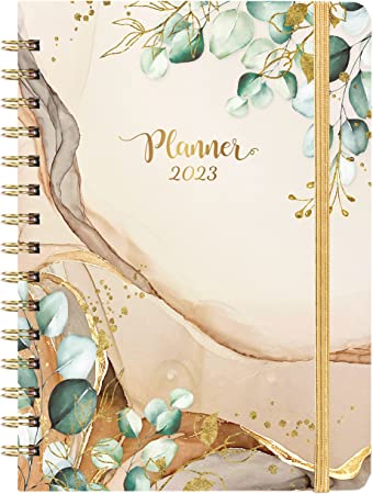 2023 Planner – Weekly & Monthly Planner 2023, Jan 2023 - Dec 2023, 6.4" x 8.5", with 12 Monthly Tabs, Flexible Hardcover, Thick Paper, Strong Binding, Back Pocket, Inspirational Quotes & Notes