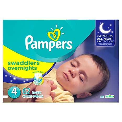 Pampers Swaddlers Overnights Diapers Size 4, 62 Count