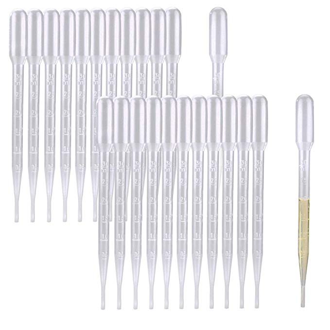 200PCS 3ml Disposable Plastic Transfer Pipettes, Moveland Calibrated Dropper Suitable for Essential Oils & Science Laboratory