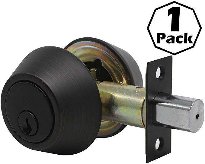 Oil Rubbed Bronze Keyed Double Cylinder Deadbolts with Keys 1Pack