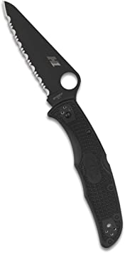 Spyderco Pacific Salt 2 Lightweight Folding Knife with 3.78" Black H-1 Steel Blade and Black Non-Slip FRN Handle - SpyderEdge - C91SBBK2