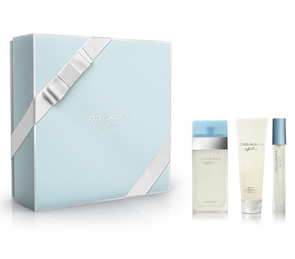 Dolce & Gabbana Light Blue for Women 3-Piece Set (3.4 Oz Eau De Toilette Spary  1.6 Oz Body Cream 0.33 Oz Eau De Toilette Spary) Floral Fruity, 5.33 Fl Oz