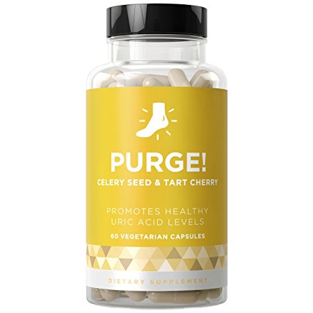 PURGE! Uric Acid Cleanse & Healthy Joint Support - Flare-Ups, Chronic Pain, Swelling Inflammation - Celery Seed & Tart Cherry - 60 Vegetarian Soft Capsules