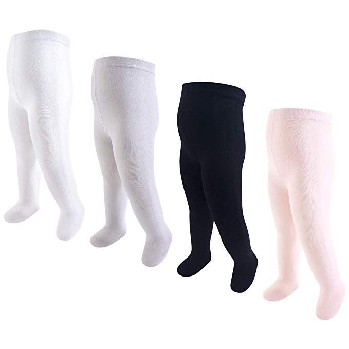 Touched by Nature Baby Girls' Organic Cotton Tights, 4 Pack