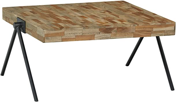 Amazon Brand – Rivet Hendrix Rustic Wooden Table, 32"W, Natural