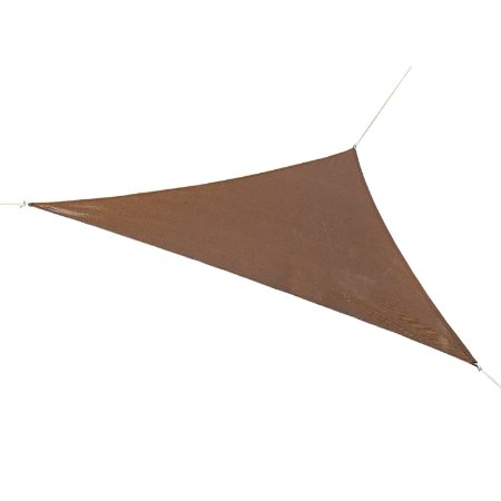 Coolaroo Ready-to-Hang Triangle Shade Sail Canopy, Mocha, 13 Feet