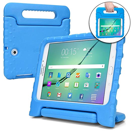 Samsung Galaxy Tab S2 9.7 case for kids [SHOCK PROOF KIDS TAB S2 CASE] COOPER DYNAMO Kidproof Child Tab S2 9.7 inch Cover for Boys, Toddlers | Kid Friendly Handle Stand, Light, Screen Protector (Blue)