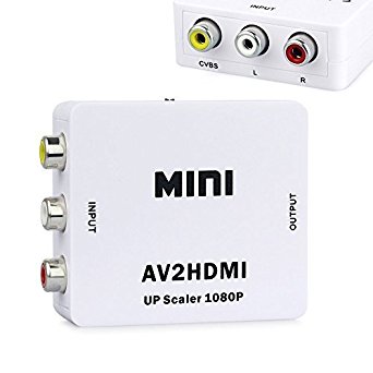 MakeTheOne Mini AV to HDMI Converter RCACVS 3 RCA Composite Video AV to HDMI Converter for TV/PC/PS3/Blue-Ray DVD