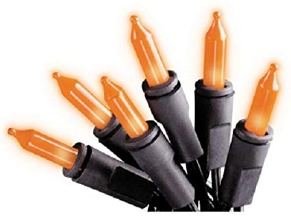 NOMA/INLITEN-IMPORT V34700-88 100-Count Orange Halloween Light Set with Black Wire (Pack of 6)