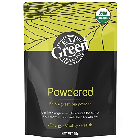 Organic Matcha Green Tea Powder - Antioxidant Edible Green Tea Powder - Use in Smoothies, Cooking and Baking - 100 grams