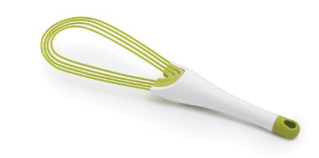 Joseph Joseph 2-in-1 Silicone 11.5-Inch Balloon and Flat Whisk, Twist, White and Green