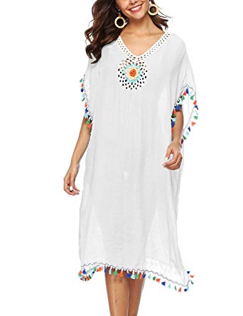 Bsubseach Women's Swimwear Turkish Kaftans Swimsuit Cover up Caftan Beach Long Dress