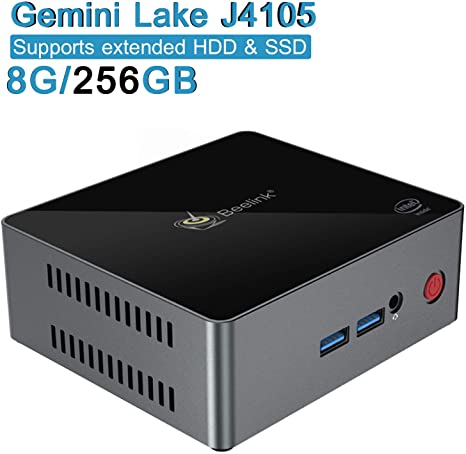 Mini PC, Beelink X45 Intel Gemini Lake J4105 Processor 8GB/256GB SSD Mini Computer, Supports 4K@60Hz/ 2.5'' HDD & SSD/Dual HDMI/Dual WiFi/Gigabit Ethernet, Mini Computer Support Auto Power On