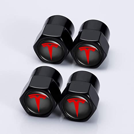 Kaolele 4 Pcs Tire Valve Stem Caps for Tesla Model X S 3 Decorative Accessory