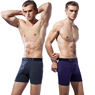 Men's Boxer Brief 2 Pack Underwear Modal Cotton Shorts