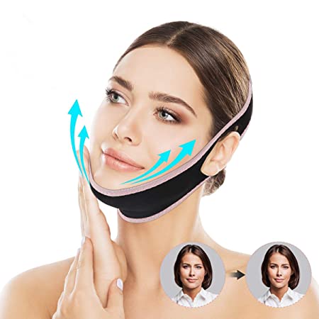 OUTERDO Facial Slimming Strap, Pain Free Face Lifting Belt, Double Chin Reducer, V Line Face Lift for Women Eliminates Sagging Skin Lifting Firming Anti Aging