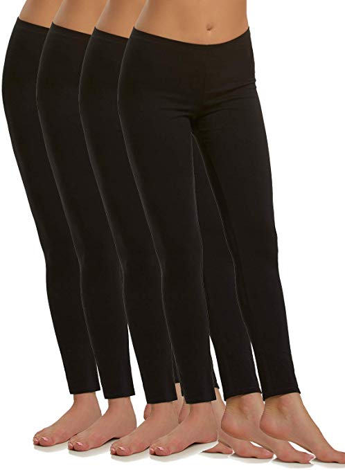 Felina | Cotton Modal Lightweight Legging | 4-Pack | Yoga Pants | Mid Rise