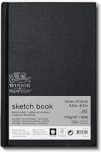 Winsor & Newton Classic Hard Bound Sketch Book, 5.5" x 8.5", 80 sheets, 110gsm, Natural White