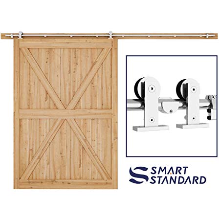 10ft Top Mount Sliding Barn Door Hardware Kit - Super Smoothly and Quietly - Simple and Easy to Install - Includes Step-by-Step Installation Instruction - Fit 60" Wide Door Panel (Stainless T Shape)