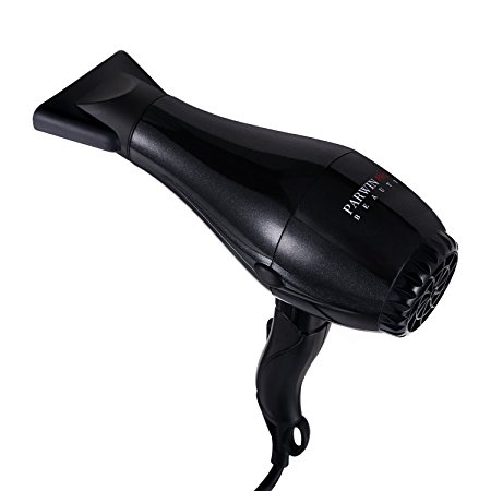 PARWIN PRO 1875W DC Motor Blow Dryer Ionic Ceramic Hair Dryer with Concentrator Nozzle, Black (Black1)