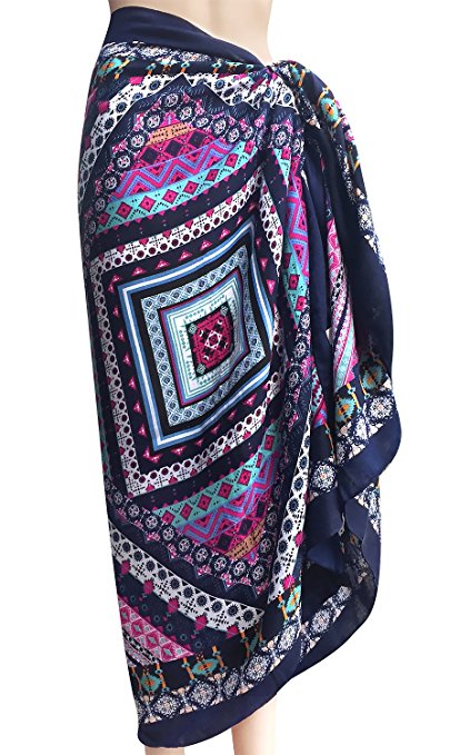 Oryer Womens Sarong Wrap Beach Pareo Swimwear Bikini Cover up Swimsuit Wrap