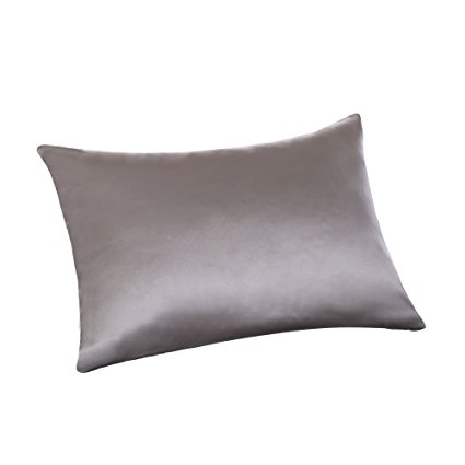 Tim & Tina 100% Pure Mulberry Luxury Silk Pillowcase,Good for Skin and Hair,Silvery Grey