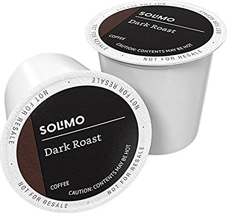 Amazon Brand - 100 Ct. Solimo Dark Roast Coffee Pods, Dark Roast, Compatible with 2.0 K-Cup Brewers